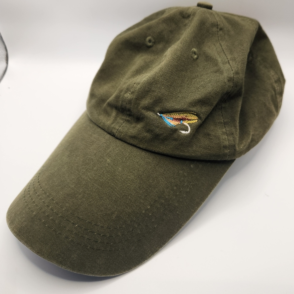 Redington Fly Fishing Embroidered Fly Baseball Cap‎ - Olive Green Like New